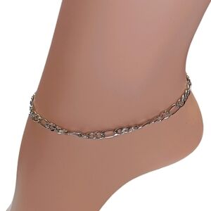 Silver link chain anklet Beach Goth Classic Boho Minimalist Festival Summer Cute